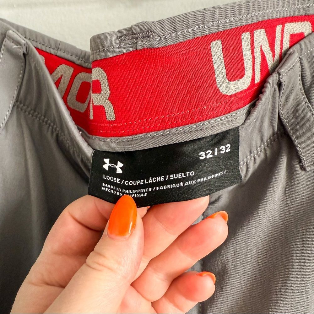 Under Armour Golf Pants Mens 32x32 Gray Performance Stretch Loose Fit Athletic - Picture 3 of 5